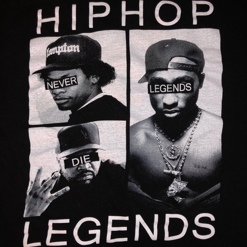 Hip Hop Legends Black Short Sleeve T-Shirt Medium